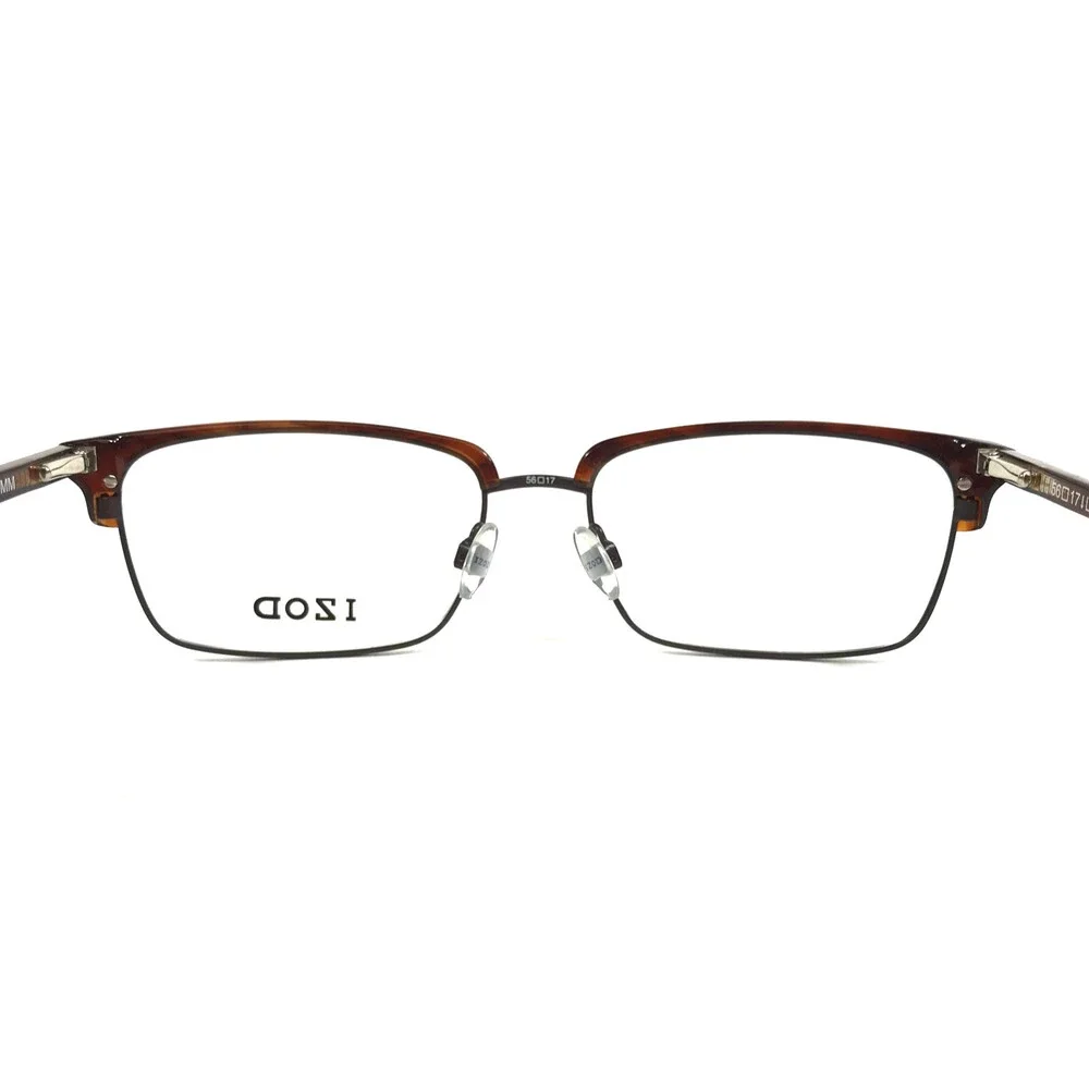 IZOD Eyeglasses Frames IZ2091 BROWN HORN Rectangle Full Rim 56-17-150